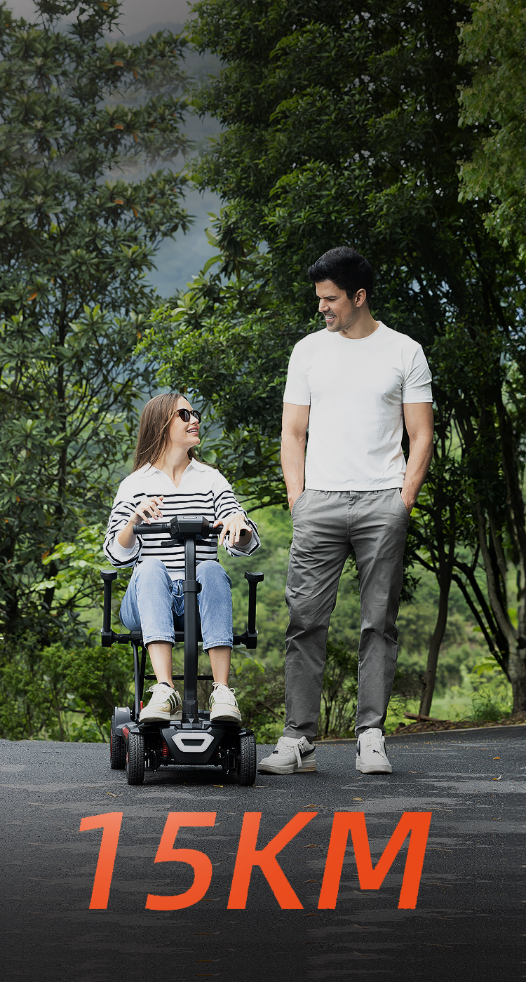 <span>15km range,</span> leave range anxiety behind.<br>Enjoy the scenery, give peace of mind.