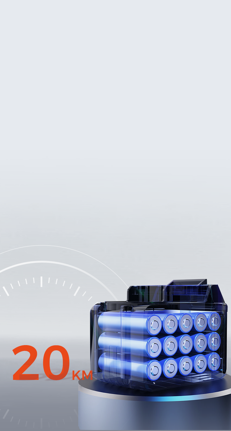 <span>Dual battery configuration</span><br>Double the range, boundless ambition.