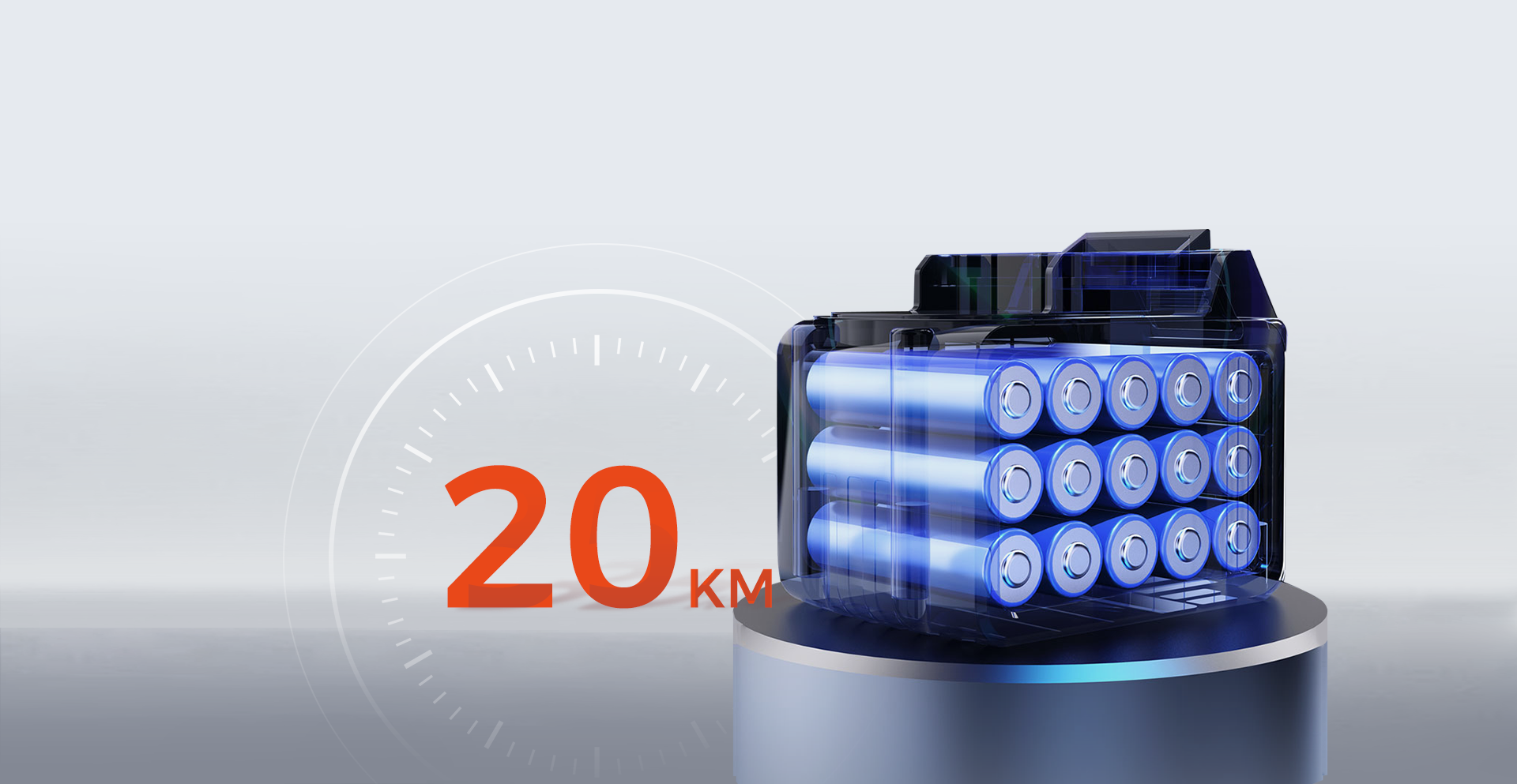 <span>Dual battery configuration, twice the range.</span><br>Long-lasting power, for journeys that change.