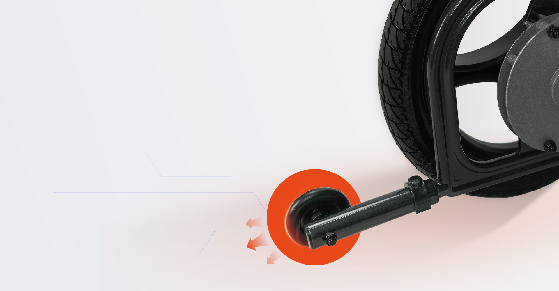 <span>Anti-tip </span>wheels, stability you trust.<br>Your adventure stabilizer for every gust.